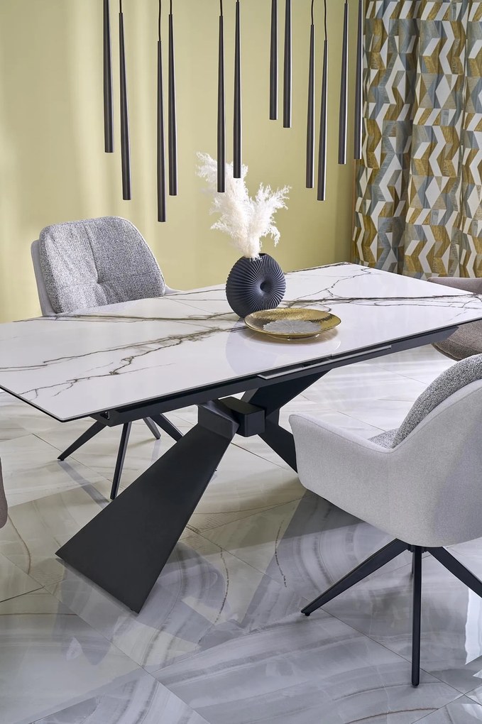 Rozkładany stół Luciano Halmar efekt białego marmuru