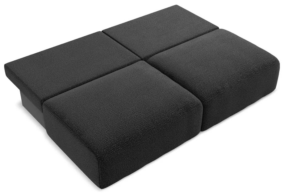 Czarna rozkładana/ze schowkiem sofa 216 cm Kalena – Makamii