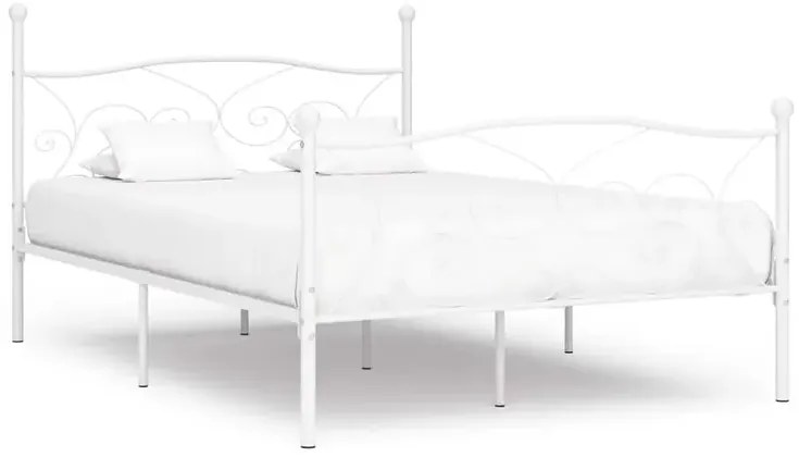 Białe metalowe łóżko w stylu retro 200x200 cm - Donner