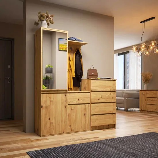 Garderoba z lustrem dąb artisan M7-M75