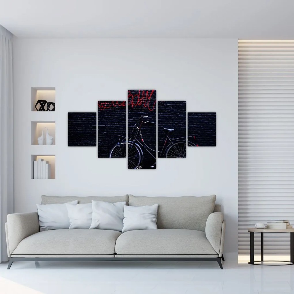 Obraz roweru w Amsterdamie (125x70 cm)