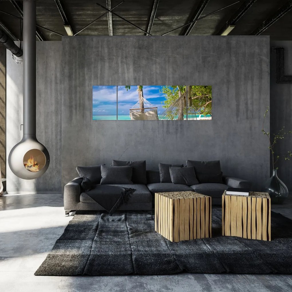 Obraz - Hamak na plaży (170x50 cm)