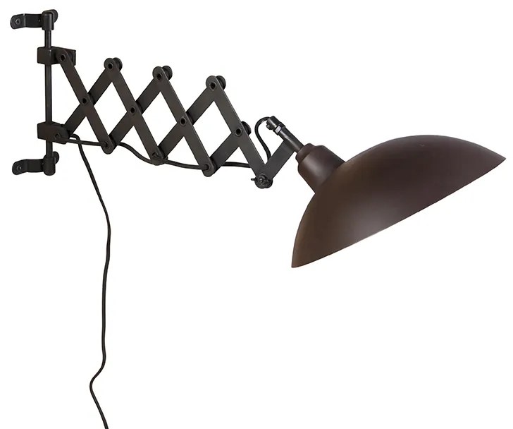 Industrialna lampa ścienna brązowa z czarną - TynePrzemysłowy Oswietlenie wewnetrzne