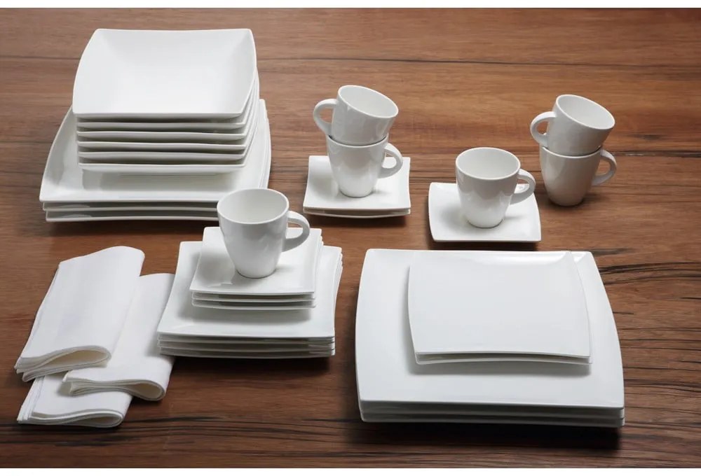 Biały porcelanowy głęboki talerz Maxwell & Williams East Meets West, 21,5x21,5 cm