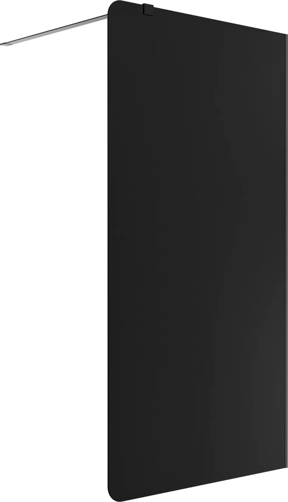 Ścianka prysznicowa WALK IN FIX czarna 8 mm MOLIS Black Round MASSI I Różne rozmiary : Kolor profili kabiny - Gunmetal szczotkowany, Szerokość ścianki - 90 cm