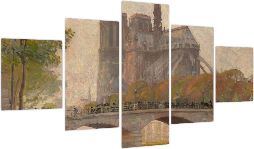 Obraz - Robert William Vonnoh, Notre Dame de Paris, reprodukcje (125x70 cm)