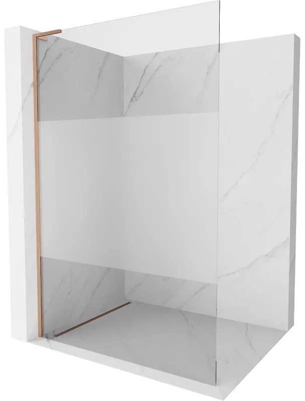 Mexen Kioto L ścianka prysznicowa Walk-in 120 x 200 cm, transparent/szron, miedź szczotkowana - 800-120-103-65-35