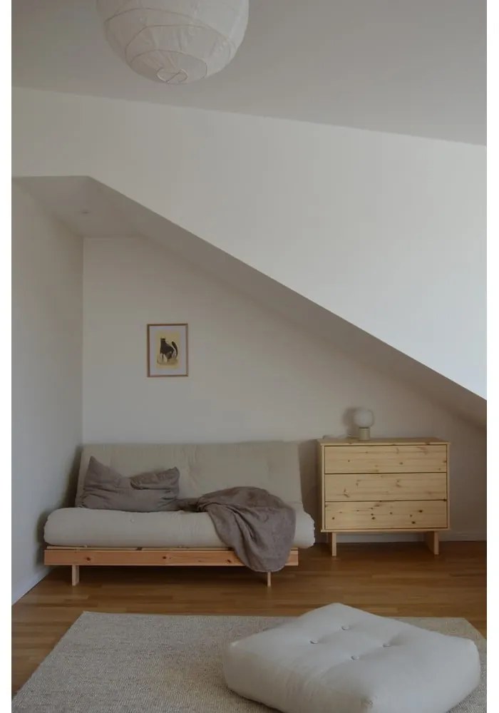 Szarobeżowa lniana rozkładana sofa 160 cm Roots – Karup Design