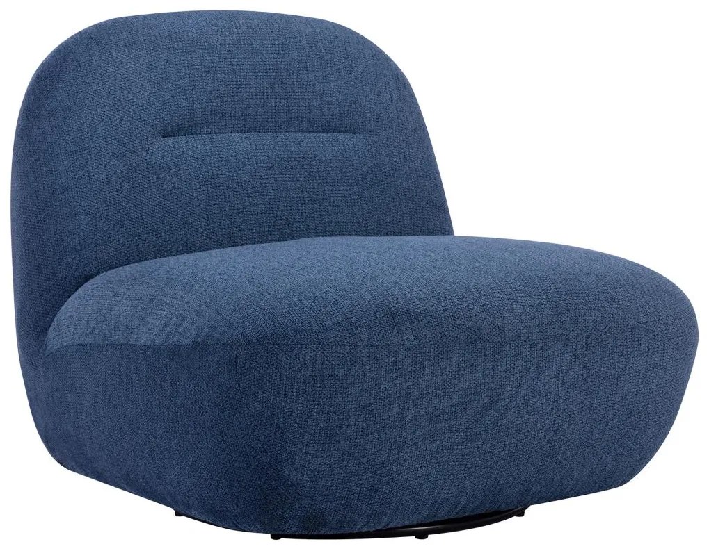 Fotel obrotowy z niebieską teksturowaną tapicerką - POZETI