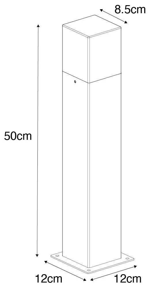 Zewnetrzna Lampa zewnętrzna 50 cm rdzawo-brązowa z kolcem do ziemi i przejściem kablowo-przewodowym - DenmarkPrzemysłowy Oswietlenie zewnetrzne