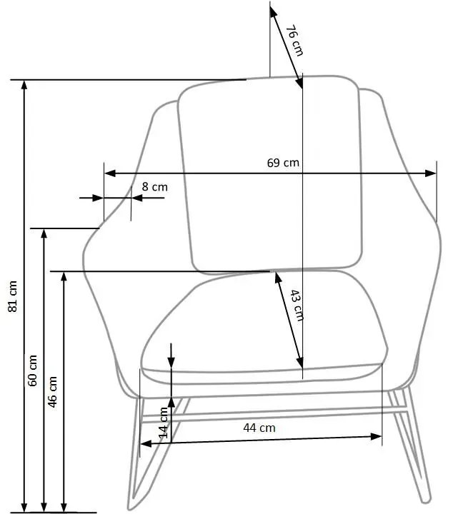 Sofa dwuosobowa Foster 4X - popielata