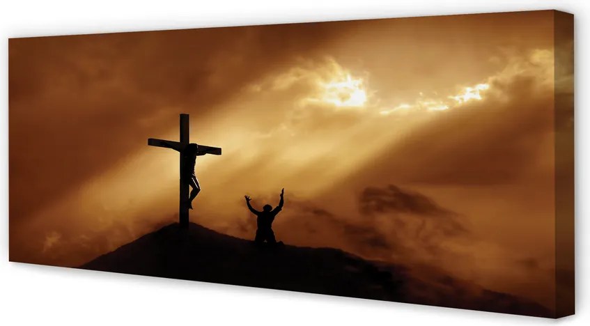 Obraz canvas na ścianę Światło, Jezus i Krzyż