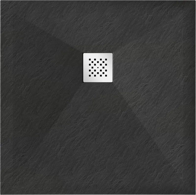 Mexen Stone+ brodzik kompozytowy kwadratowy 70 x 70 cm, czarny - 44707070