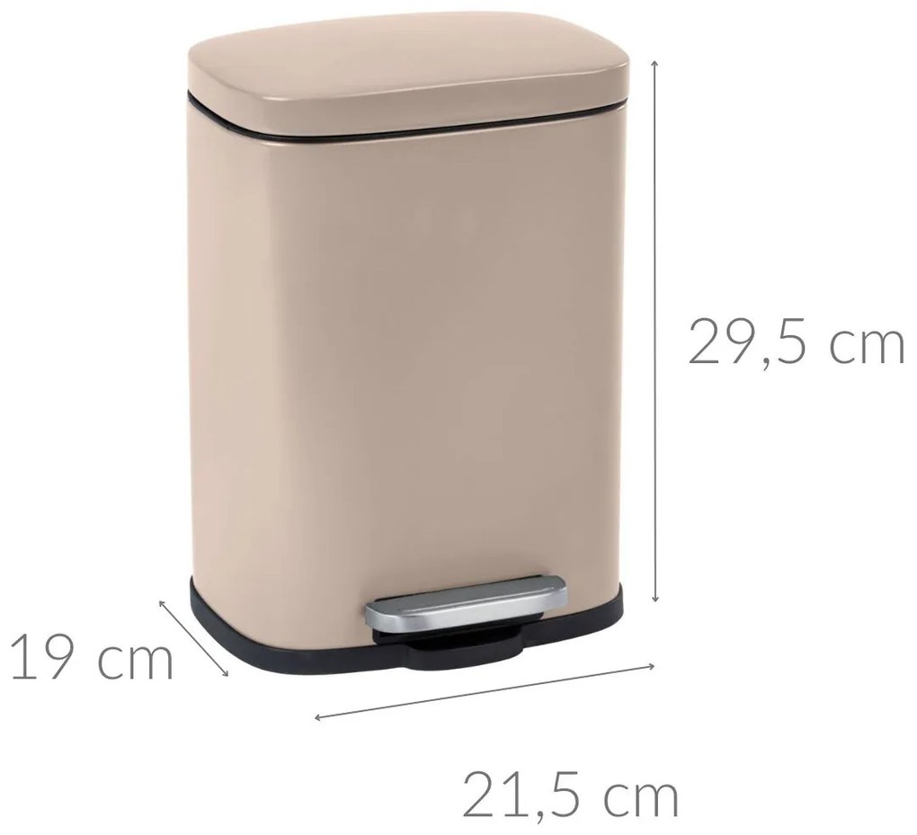 Kosz na śmieci LENO, z pedałem i funkcją Easy-Close, 5 L, WENKO