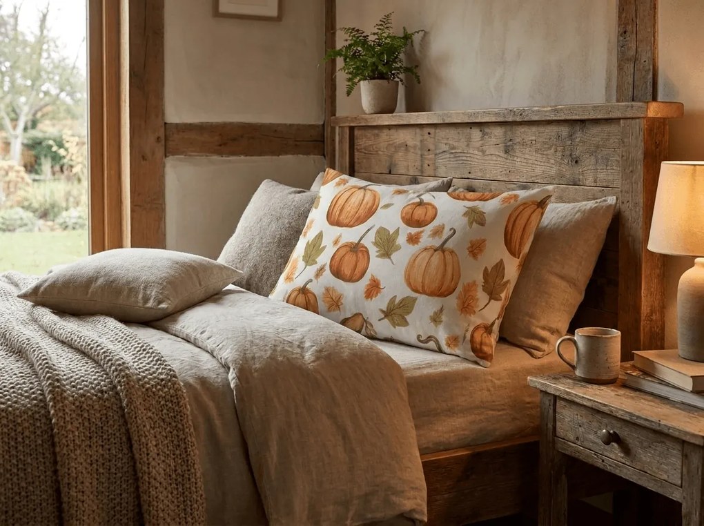 Poszewka na poduszkę z mikrofibry AUTUMN PUMPKINS 70x90 cm, kolorowy