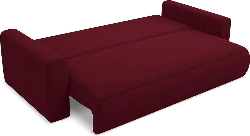 Kanapa 3-osobowa z funkcją spania - z tkaniny welwetowej - burgundowy - KAPUA