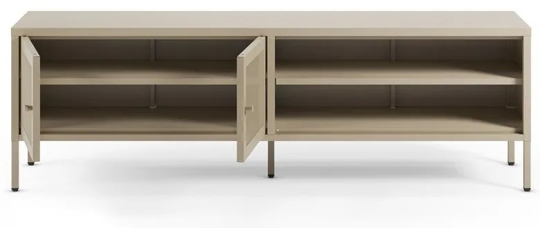 Kremowa metalowa szafka pod TV 160x50x35 cm Fayna – Marckeric