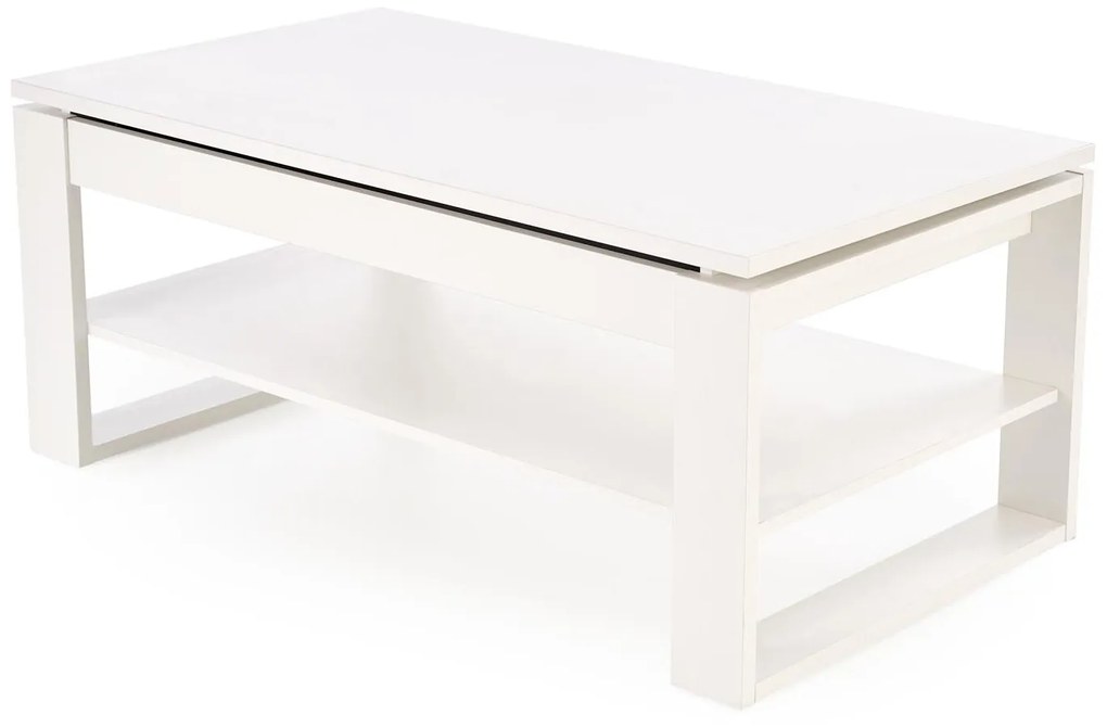 Rozkładany ławo-stół, podnoszony blat, biała 120/65-92/50-72 cm BETTY