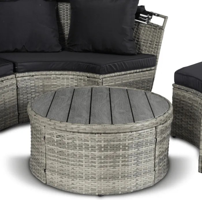 Wyspa Ogrodowa CALIFORNIA Modułowa Technorattan Jasnoszara