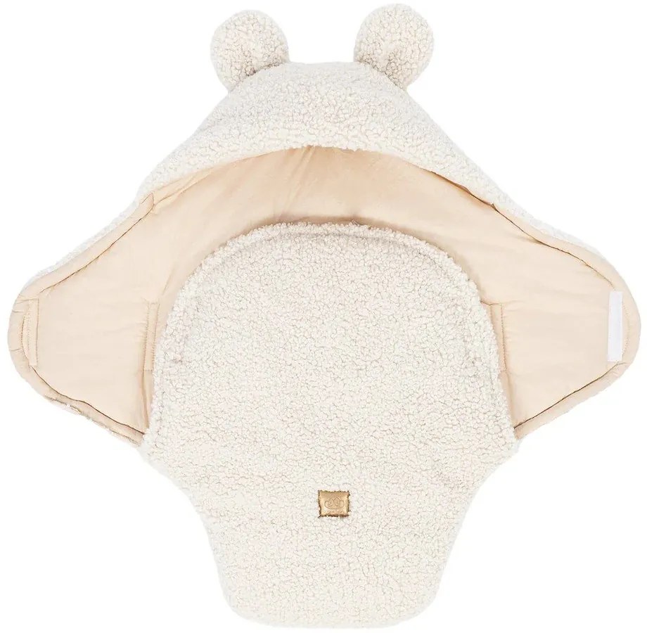 Kremowy rożek niemowlęcy z materiału sherpa 45x80 cm – Meowbaby