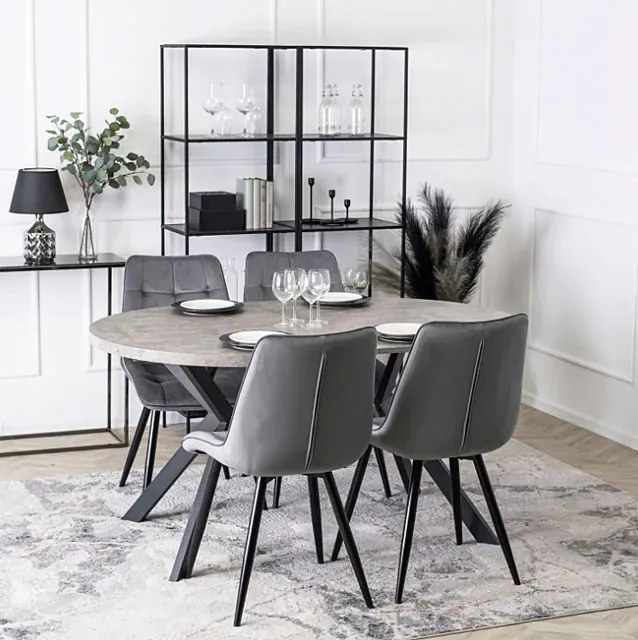 Industrialny okrągły stół rozkładany beton - Ratto