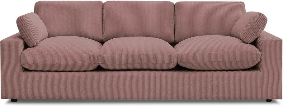 Różowa sztruksowa sofa 250 cm Belair – Bobochic Paris