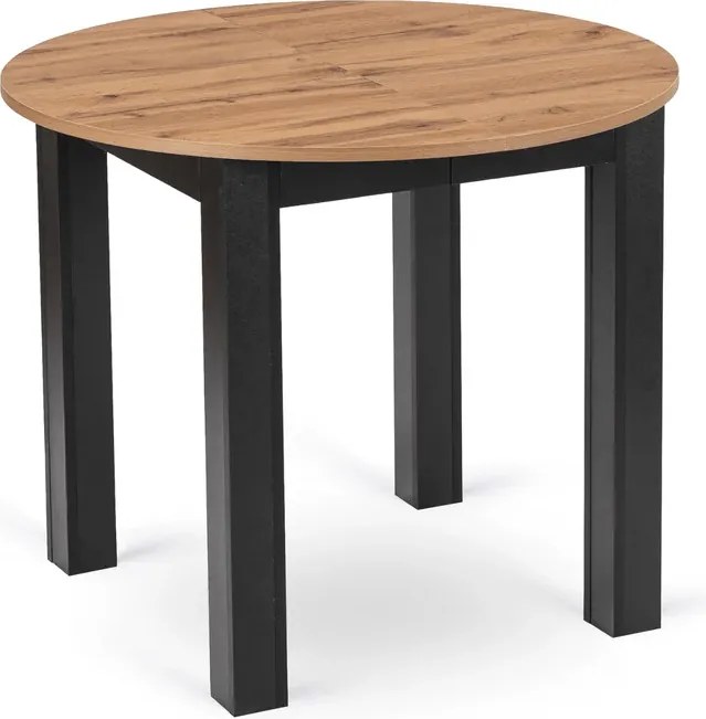 Stół Okrągły Rozkładany HARRY 92-132 cm Dąb Craft/Czarny Loft