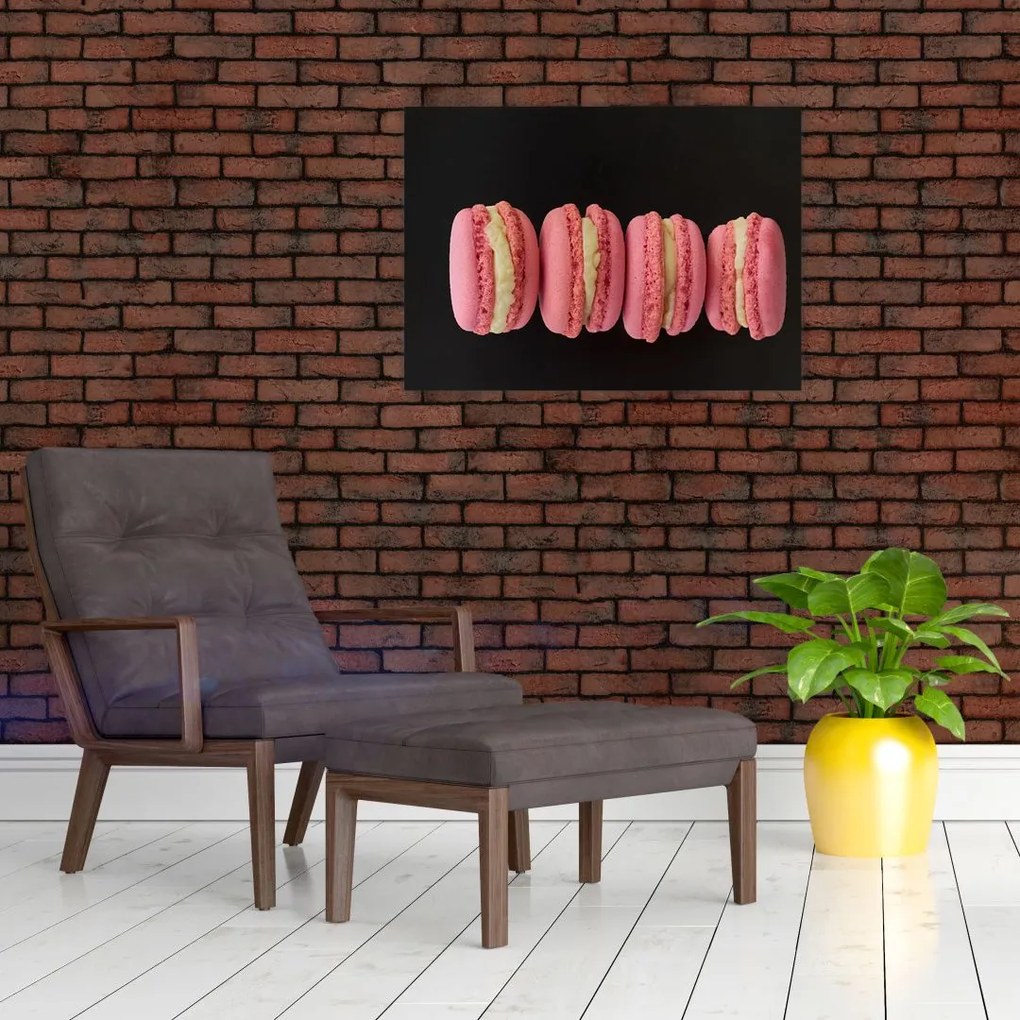 Obraz na szkle - makaroniki (70x50 cm)