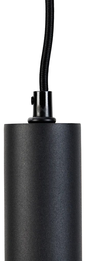 Nowoczesna lampa wisząca czarna z przydymionym szkłem 5-źródłowa - Clayton Nowoczesny Oswietlenie wewnetrzne