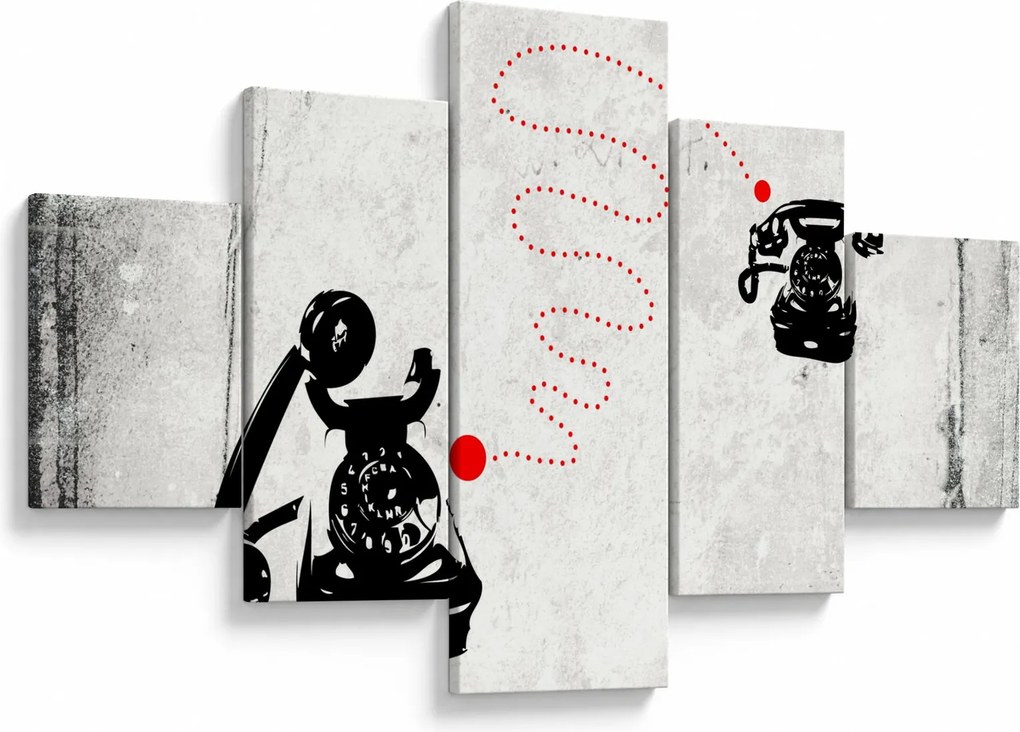 Obraz - Rysunek telefonu w stylu Banksy (125x70 cm)