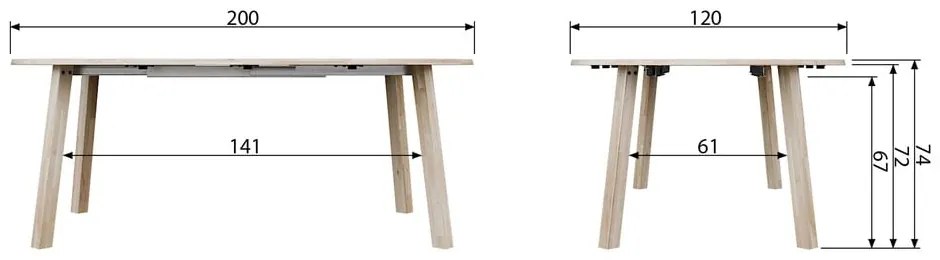 Stół rozkładany WOOOD Lange, ⌀ 120 cm
