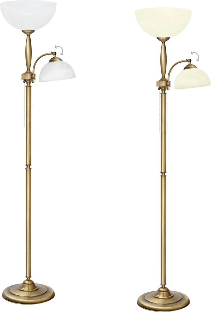 Lampa podłogowa mosiężna do salonu C-P2