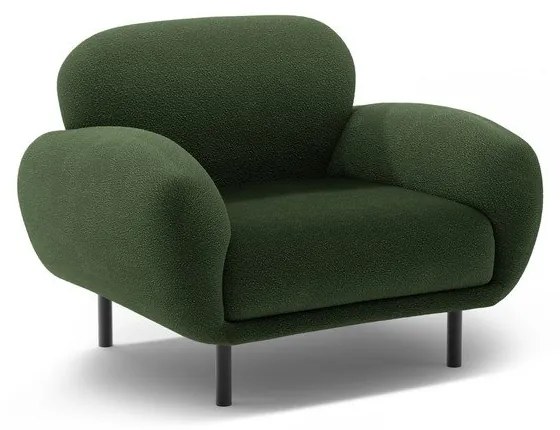 Zielony fotel z materiału bouclé Poppy – Micadoni