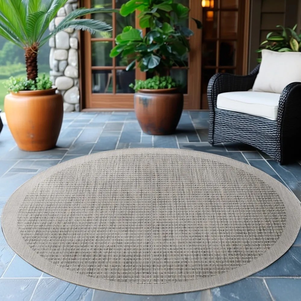 Szary okrągły dywan odpowiedni na zewnątrz ø 120 cm Giza – Ayyildiz Carpets