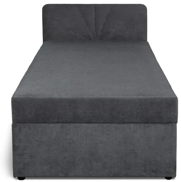 Tapicerowany szary tapczan z pojemnikiem S3-H80