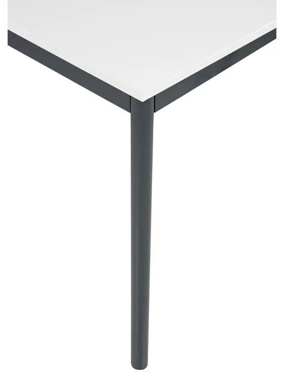 Stół jadalniany, 160x80 cm, ciemnoszara podstawa, biały