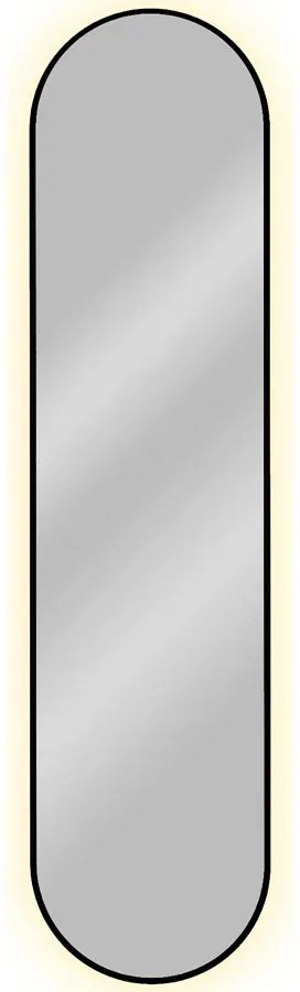 Czarne Industrialne Lustro Led 155X40 Cm F1-W73