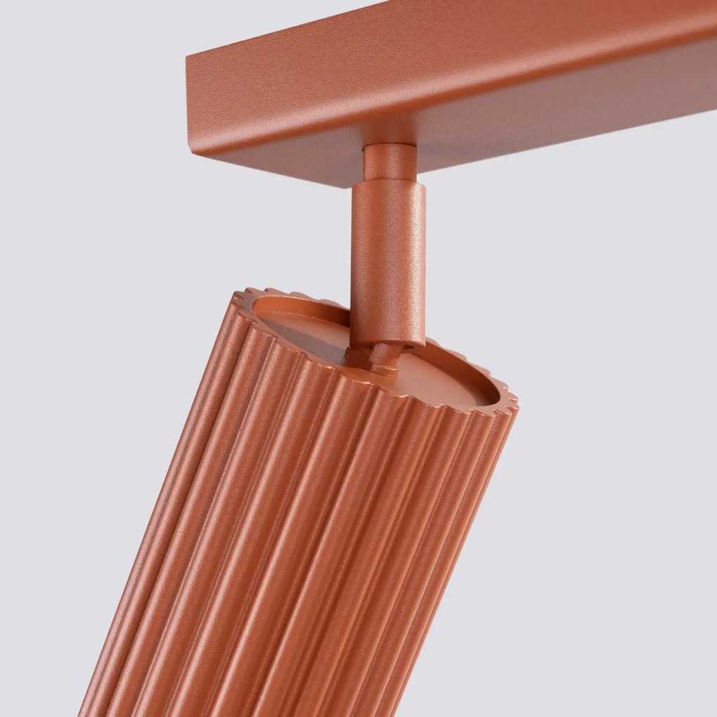 Listwa oświetleniowa 2-punktowa KARBON 2L ochra czerwona ryflowana SOLLUX LIGHTING