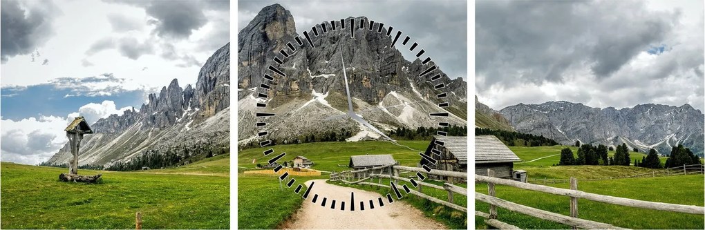 Obraz - W austriackich górach (z zegarem) (90x30 cm)