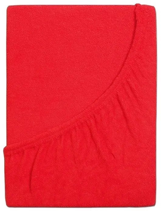 PrzytulneMieszkanie.pl Frotte prześcieradło do dziecięcego łóżeczka EXCLUSIVE 60x120 cm czerwone