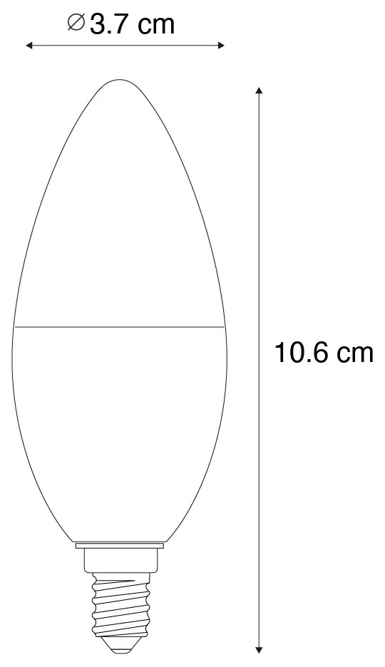 Zestaw 5 Inteligentne żarówki LED E14 C37 Opal RGBW 4,9W 470lm 2700-6500K