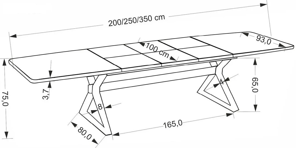 Rozkładany nowoczesny stół do jadalni - Evioso