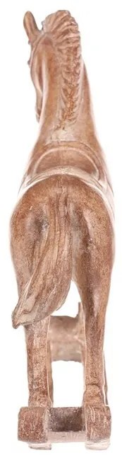 Dekoracja konik na biegunach 19 cm, żywicapoliestrowa, imitacja drewna