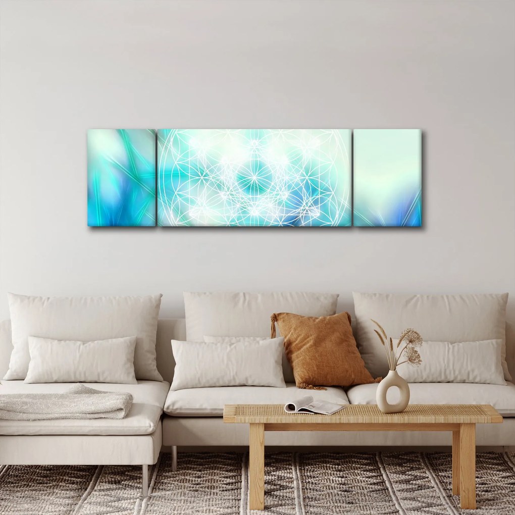 Obraz - Merkaba w turkusowym tle (170x50 cm)