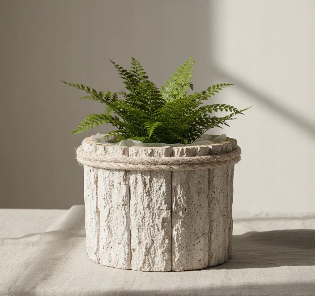 Osłonka z kory 12 cm Naturalna Doniczka Boho Rustykalna Dekoracja do Roślin