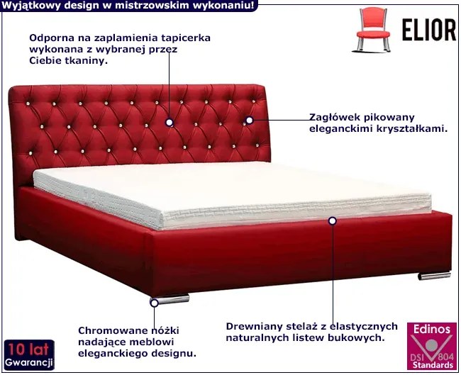 Pikowane łóżko w stylu glamour Florentino 3X 120x200 - 44 kolory