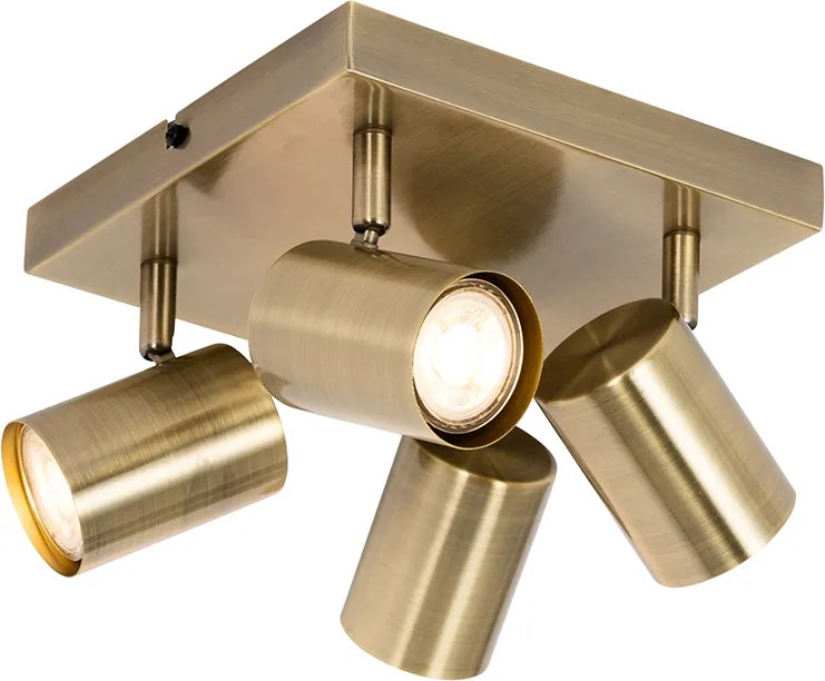 Nowoczesna lampa sufitowa brązowa 4-punktowa regulowana prostokątna - Jeana