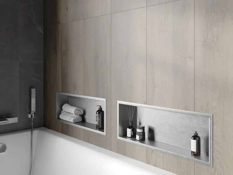 Mexen X-Wall-R półka wnękowa z kołnierzem 60 x 20 cm, inox - 1910602010