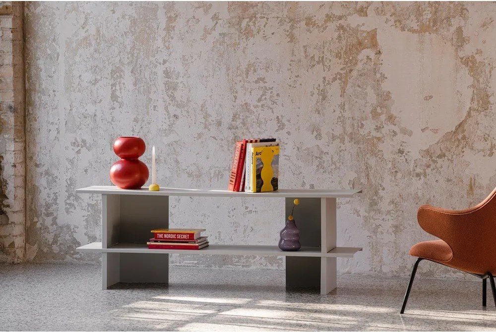 Jasnoszary metalowy regał 160x57x37 cm Hes – noo.ma