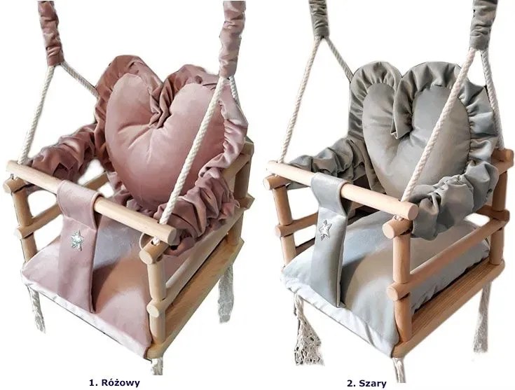 Różowa huśtawka serce dla dziewczynki N6-A82